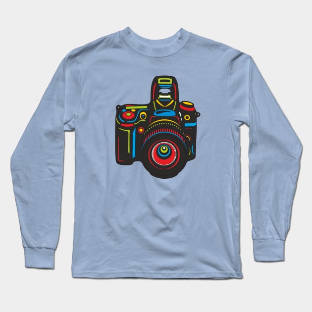 Black Camera Long Sleeve T-Shirt by XOOXOO